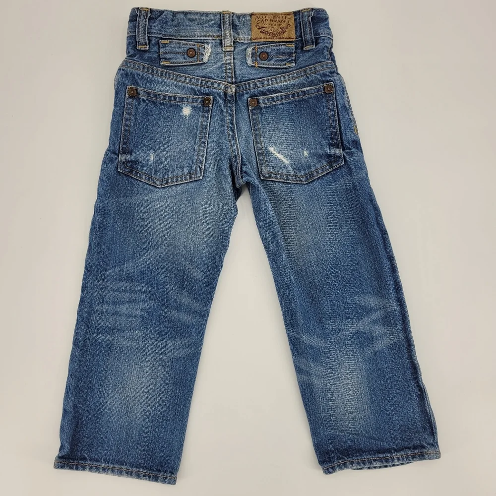 Gap Baby Toddler Jeans Distressed Straight Leg Denim Adjustable Waist Size 2T